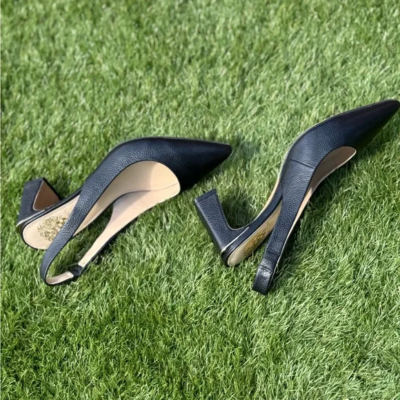 Vince Camuto Hamden Slingback Pump 7M / 37.5 Black Leather - Picture 15 of 16